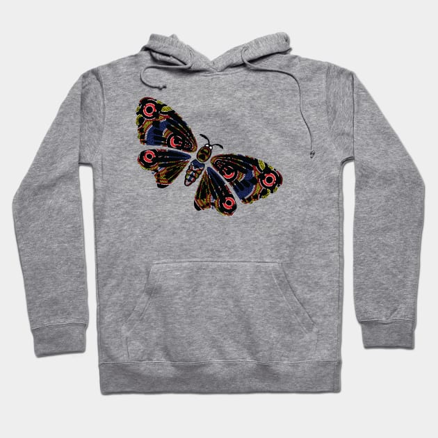 Aboriginal Art - Butterfly Angled Hoodie by hogartharts